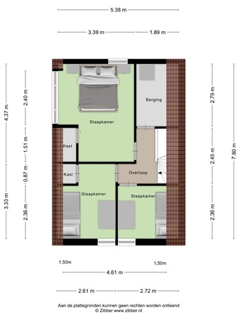 Floorplan - Wilhelminastraat 14, 4671 ED Dinteloord