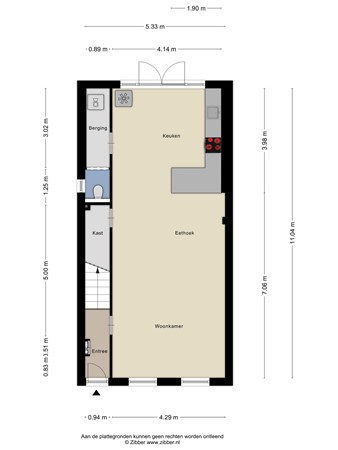 Floorplan - Steenbergseweg 25, 4671 BC Dinteloord