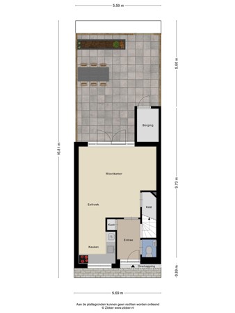 Floorplan - Weverijstraat 15, 4671 KW Dinteloord