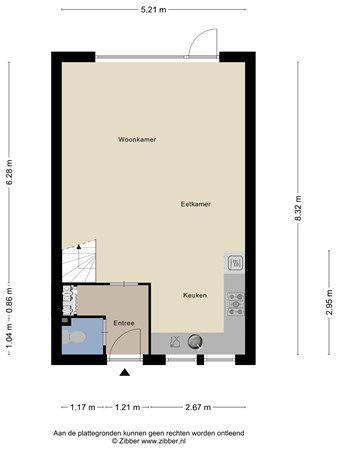 Zestienhovensekade 6, 3043 KV Rotterdam - 481373_2D_Begane_grond_Zestienhovensekade_6_Rotterdam_01.jpg