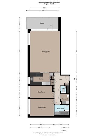 Argonautenweg 15H, 3054 RP Rotterdam - plattegrond woning Argonautenweg.jpg