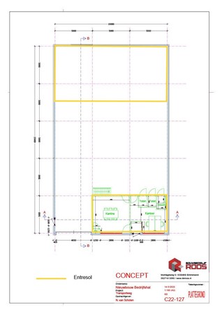 Transportweg 2A, 8304 AX Emmeloord - Bedrijfshal Transportweg Plattegrond 14-3-2023  entresol ingetekend.jpg