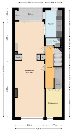 De Quackstraat 52C, 3082 VV Rotterdam - Eerste woonlaag.jpg