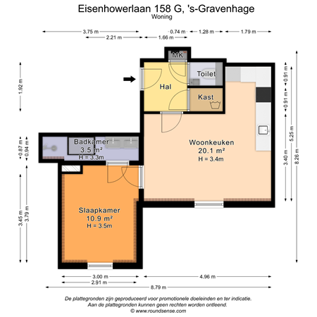 Eisenhowerlaan 158G, 2517 KP Den Haag - Plattegrond_Eisenhowerlaan158_G_s-Gravenhage_01.png