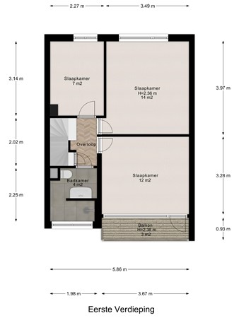 Floorplan - Heinencamp 35, 3861 LK Nijkerk