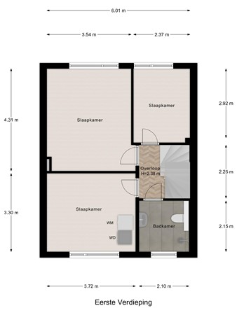 Floorplan - Olmenlaan 12, 3862 VH Nijkerk