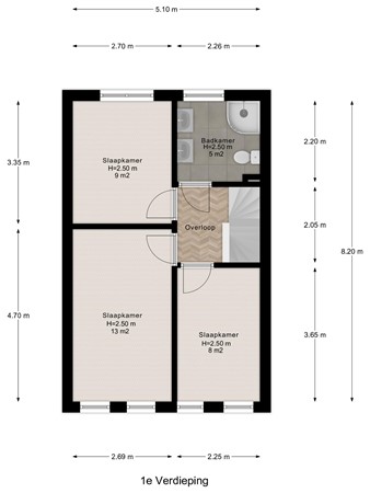 Floorplan - Koelmanhof 8, 3861 GG Nijkerk