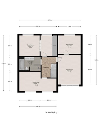 Floorplan - Frankendaal 6, 6715 JK Ede