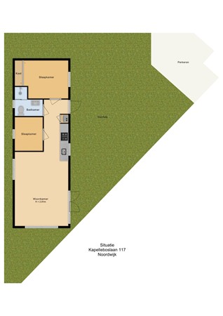 Floorplan - Kapelleboslaan 41-117, 2204 AJ Noordwijk
