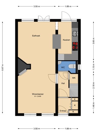 Clarissenhof 4, 1115 CE Duivendrecht - PG_2D_BeganeGrond.jpg