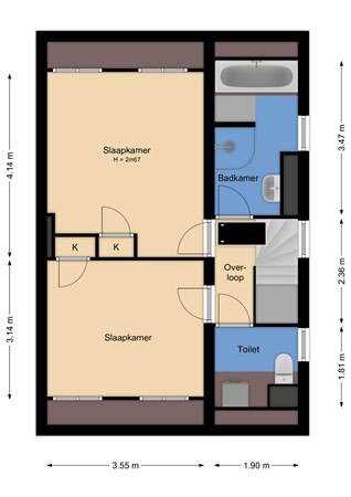 Clarissenhof 4, 1115 CE Duivendrecht - PG_2D_EersteVerdieping.jpg