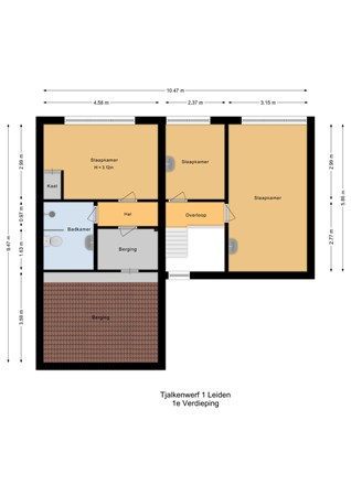 Tjalkenwerf 1, 2317 DD Leiden - 1e Verdieping - 2D.jpg