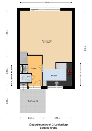 Dotterbloemkreek 3, 2353 JA Leiderdorp - Begane grond - 2D.jpg