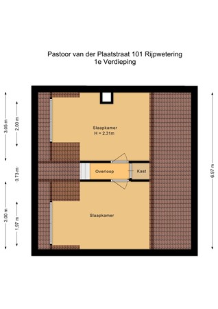 Pastoor van der Plaatstraat 101, 2375 AK Rijpwetering - 1e Verdieping - 2D.jpg