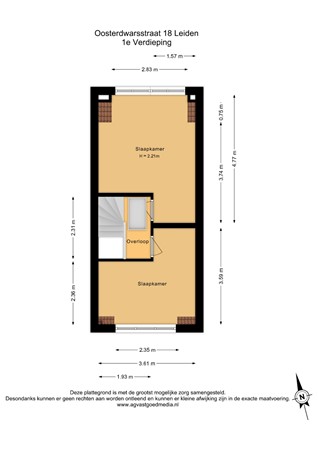 Oosterdwarsstraat 18, 2315 LS Leiden - 1e Verdieping - 2D.jpg