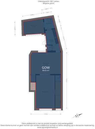Uiterstegracht 184, 2312 TH Leiden - Begane grond - markings.jpg
