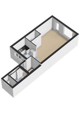 Burgemeester Vostersstraat 61, 2377 XH Oude Wetering - Begane grond - 3D.png