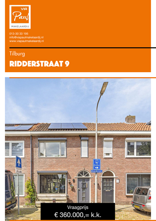 Brochure preview - Ridderstraat 9 Tilburg