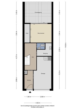 Floorplan - Obrechtstraat 34, 5012 EC Tilburg