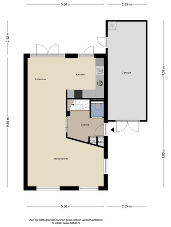 Floorplan - Dubbeldamstraat 19, 5043 GL Tilburg