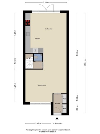 Floorplan - Lichtenvoordestraat 20, 5045 XV Tilburg