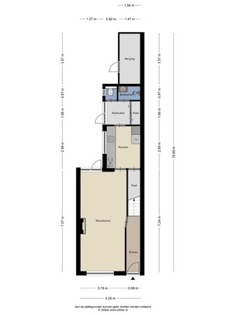 Floorplan - Paul Krügerstraat 17, 5021 TL Tilburg