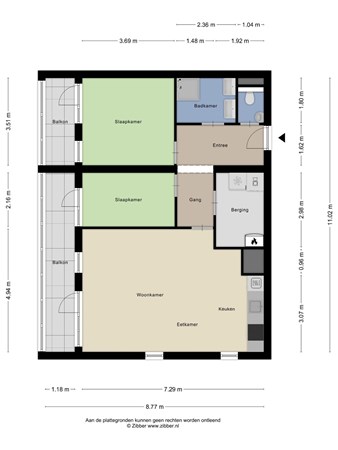 Floorplan - Professor de Moorplein 557, 5037 DR Tilburg