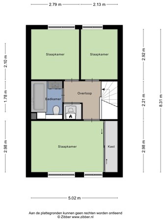 Floorplan - Van Oosterzeestraat 51, 5012 KN Tilburg