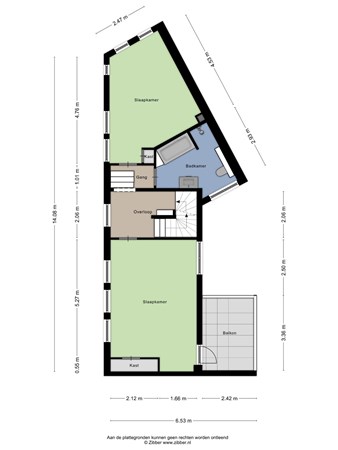 Floorplan - Vazalstraat 19, 5021 DP Tilburg