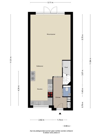 Floorplan - Vlijmenstraat 34, 5036 SV Tilburg