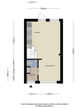 Floorplan - Paterstraat 53, 5025 KH Tilburg