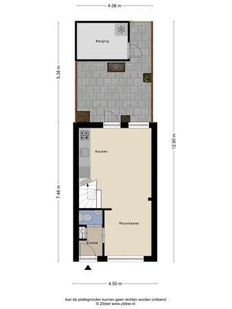 Floorplan - Paterstraat 53, 5025 KH Tilburg