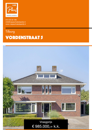 Brochure preview - brochure Vordenstraat 5 Tilburg