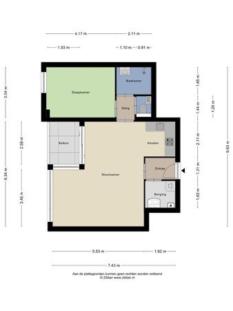 Floorplan - Kempenaarplaats 52, 5017 DX Tilburg