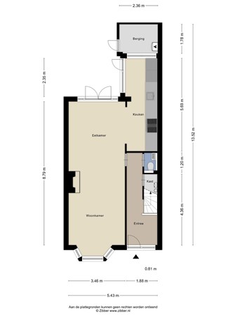 Floorplan - Jan Pieterszoon Coenstraat 77, 5018 CR Tilburg