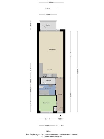 Floorplan - Piusplein 62-43, 5038 WP Tilburg