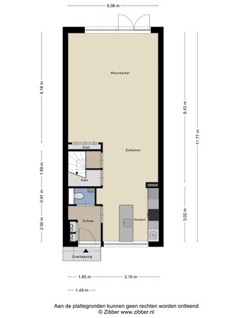 Floorplan - Koolhovenlaan 94, 5036 TR Tilburg