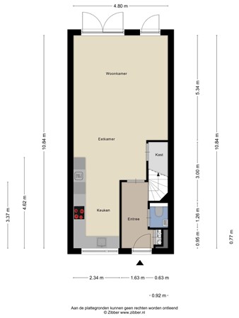 Floorplan - Ellingtonlaan 42, 5012 BM Tilburg