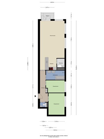 Floorplan - Galjoenstraat 28-11, 5017 CN Tilburg