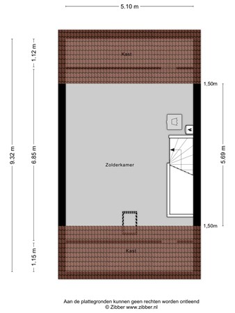 Floorplan - Schoenerstraat 16, 5017 AS Tilburg
