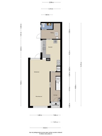 Floorplan - Gildebroedersstraat 54, 5017 BD Tilburg