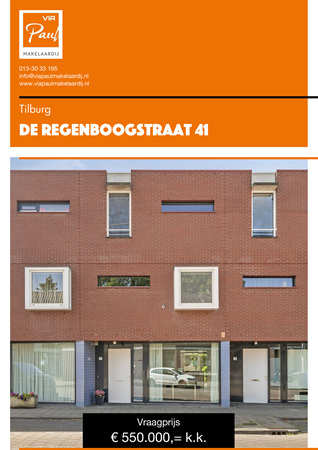 Brochure preview - brochure De Regenboogstraat 41 Tilburg