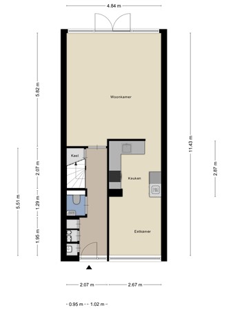 Floorplan - De Regenboogstraat 41, 5038 NP Tilburg