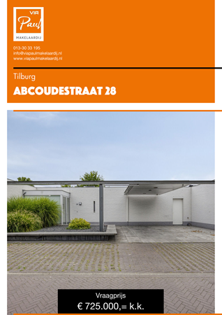 Brochure preview - brochure Abcoudestraat 28 Tilburg
