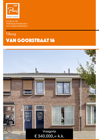 Brochure preview - brochure Van Goorstraat 16 Tilburg