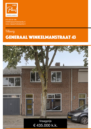Brochure preview - brochure Generaal Winkelmanstraat 43 Tilburg