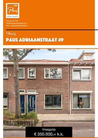 Brochure preview - brochure Paus Adriaanstraat 49 Tilburg