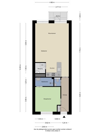 Floorplan - Galjoenstraat 28-12, 5017 CN Tilburg