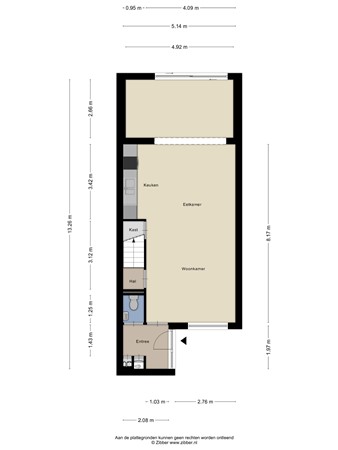 Floorplan - Lombardijenlaan 51, 5045 WK Tilburg