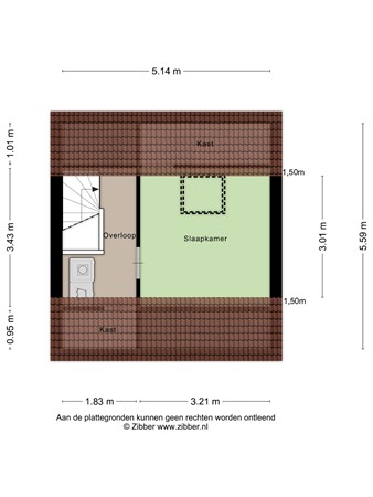 Floorplan - Lombardijenlaan 51, 5045 WK Tilburg